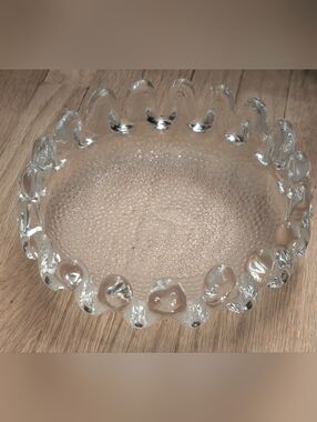 Vinta MCM BRUTALIST ART GLASS CHUNKY FINGER STALACTITE OPEN RIM DESIGN BOWL